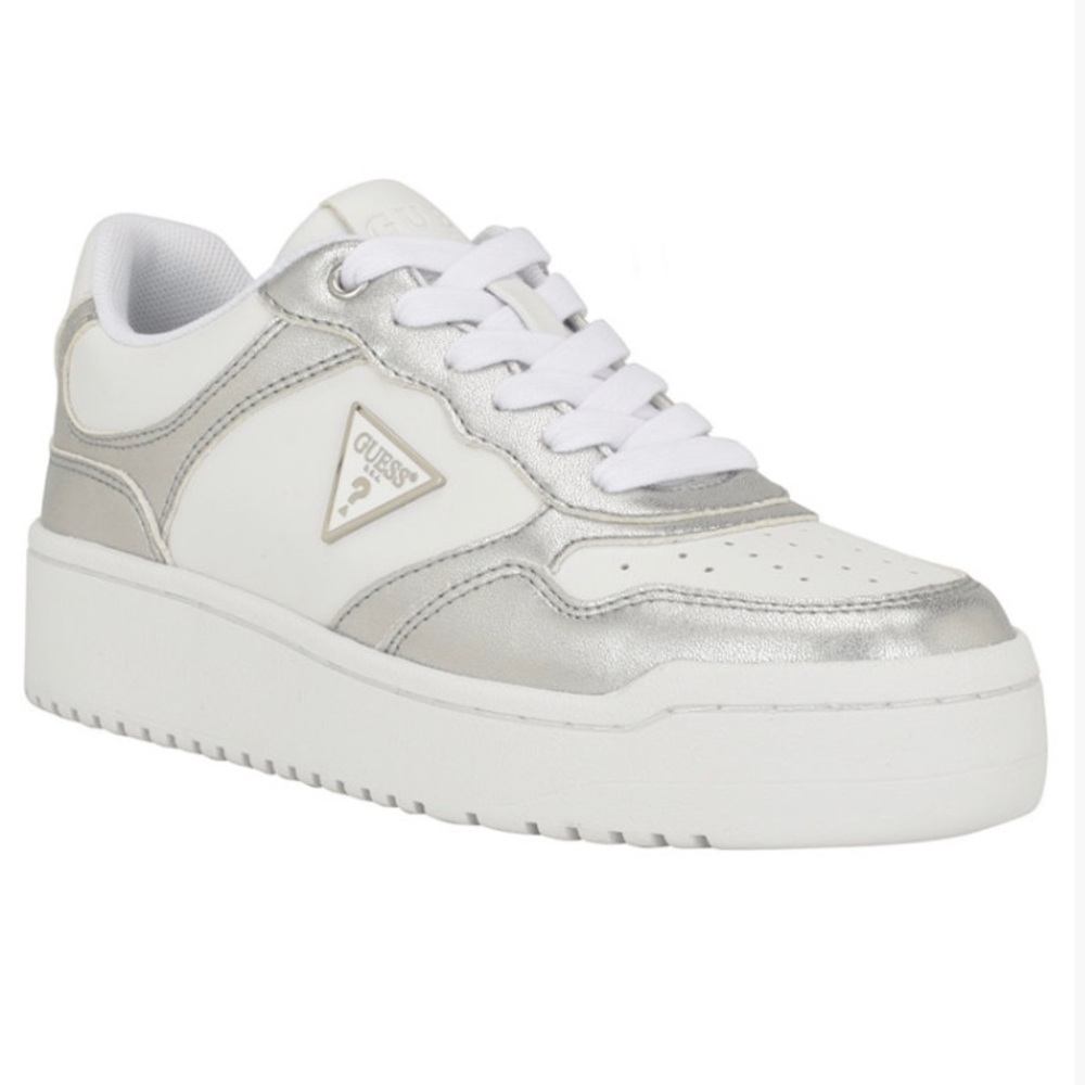 Guess Miram Sneakers Silver / White 8-1/2 M NWOB